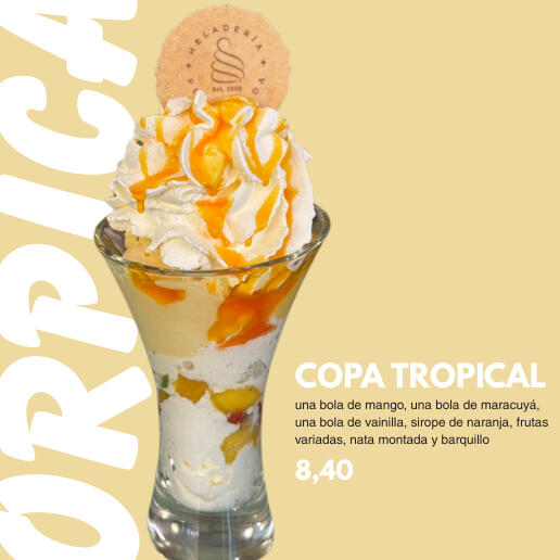AVELLANAS dos bolas de avellana, una bola de vainilla, avellanas, sirope de caramelo, nata montada y barquillo (8,40)